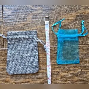 Bulk Gray and Blue Drawstring Pouches